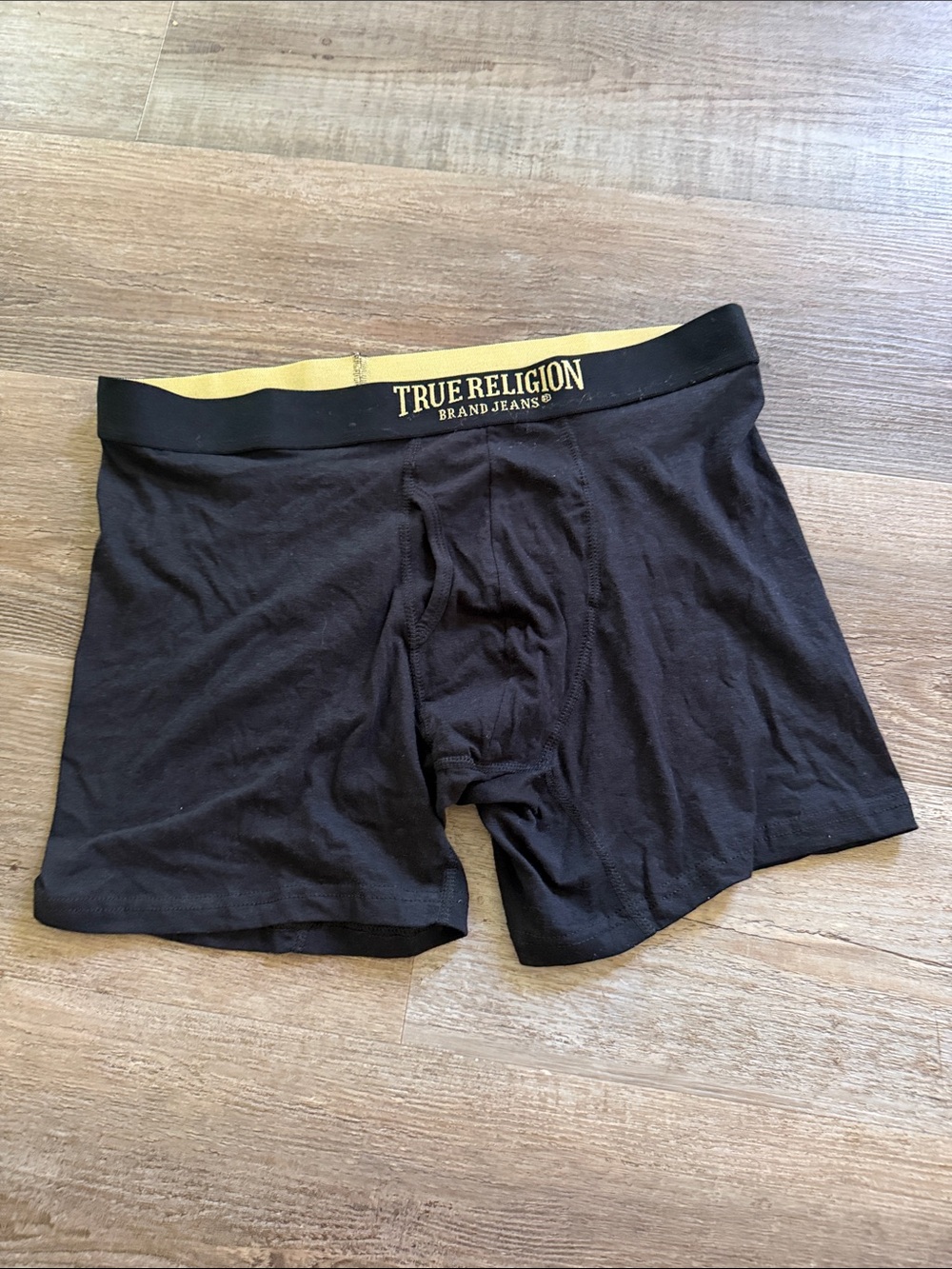 True Religion | Black Boxer Briefs with Yellow Accent Waistband